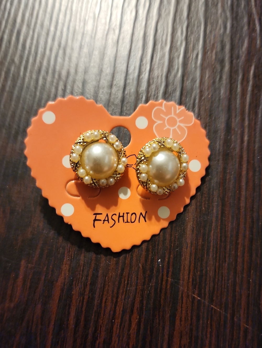 Pearl Cluster Gold-Tone Stud Earrings -
